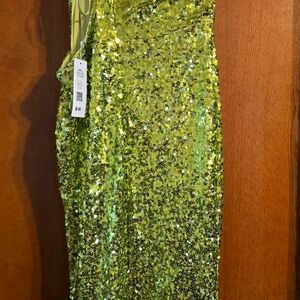 Beautiful green one strapless prom dress